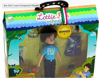 Kukull Lottie Dolls Loyal Companion, 18cm, me qen lodër, shumëngjyrëshe
