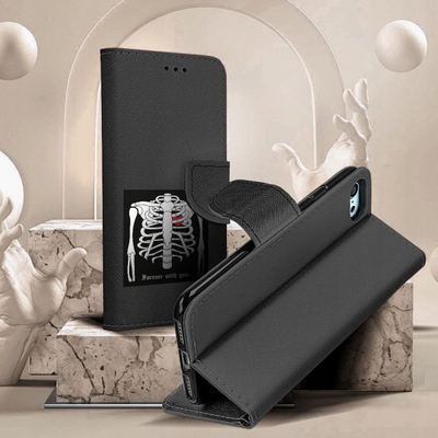 Këllëf telefoni Fancy Book për Samsung Galaxy M23, me kapak portofol, mbyllje me magnet, i zi