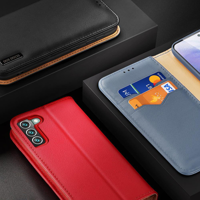 Këllëf lëkure Dux Ducis Hivo për Samsung Galaxy S22 Plus, me kapak portofol, i zi