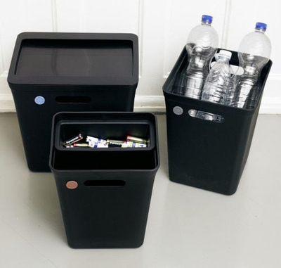Kosh mbeturinash Plast Team AVEDORE, 15L, plastikë e ricikluar, i zi