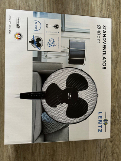 Ventilator në këmbë Lentz 80030, 40W, 40cm, i zi