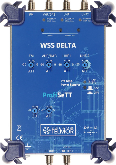 Amplifikator antene Telmor WSS Delta ProfiSETT, profesionist, me shumë dalje, gri