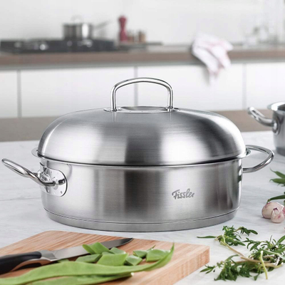 Kapak tenxhereje Fissler Orig Profi Collection 2, 28 cm, çelik inoks, argjendtë