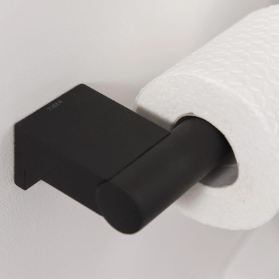 Mbajtës letre tualeti Tiger Bold, inox, mat, i zi