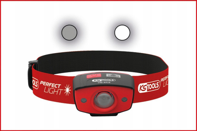Dritë koke KS Tools Headlight 150.4410, LED, me brez që e rregullon vetë, e kuqe