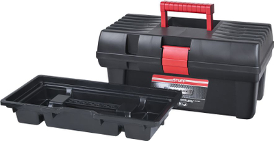 Кутија за алат Mano Toolbox Basic 16\", пластична, со катанец, црна