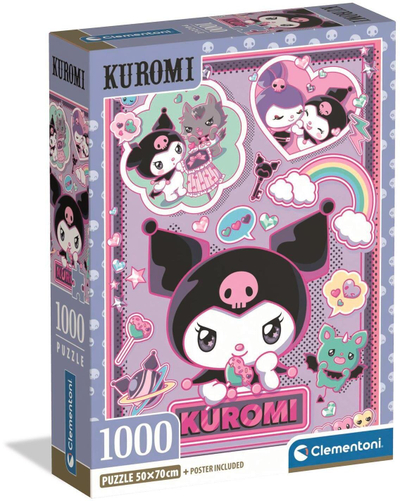 Puzzle Clementoni Kuromi, 1000 pjesë, 50x70cm, shumëngjyrësh
