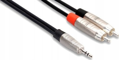 Kabllo audio Hosa Pro STR Rean, 3.5mm TRS në 2x RCA, 3.5m, i zi