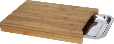 Dërrasë prerëse Excellent Houseware, bambu 35x25cm, me tabaka thërrimesh inox, natyrale
