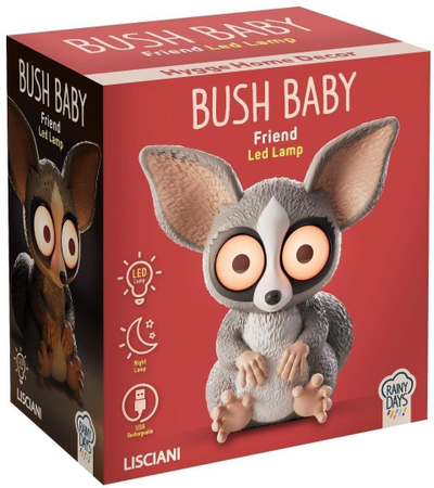 Lampë nate Lisciani Rainy Days Bush Baby, LED, drita regullon fortësinë, karikim USB C