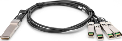 Kabllo rrjeti Digitus DAC QSFP+ në 4x SFP+, 40 Gbit/s, 1 m, e zezë
