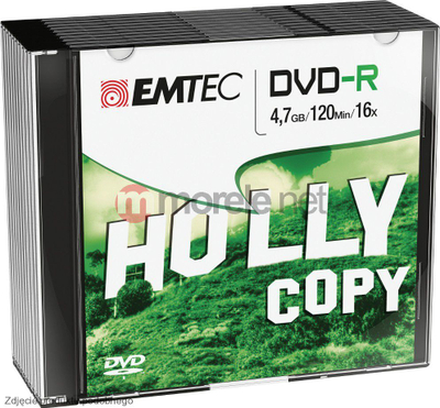 Disqe DVD-R Emtec, 4.7GB, 16x, set me 10 copë