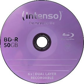 Disk Blu-Ray Intenso BD-R, 50GB, 6x, pako me 25 copë