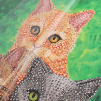 Kartolinë dekorative Craft Buddy Cats Crystal Art, 18x18cm