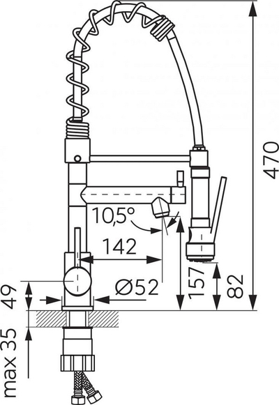 Rubinet kuzhine Ferro F-Master, i zi