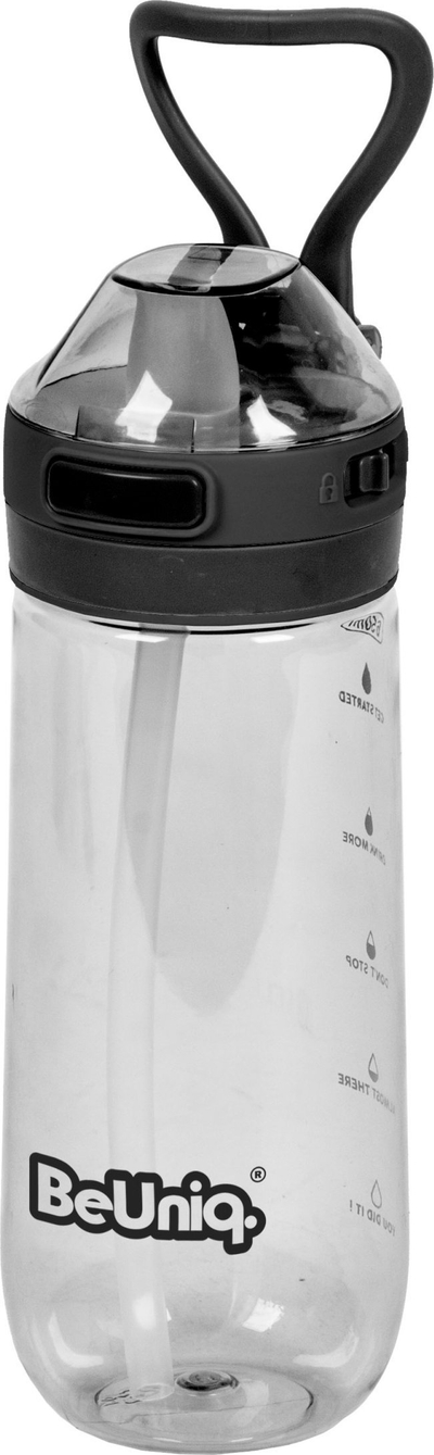 Шише за вода Paso BeUniq 650ml, TRITAN, со сламка, транспарентно