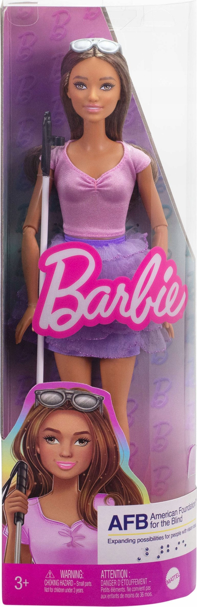 Kukull Barbie Fashionistas Blind Doll, fustan livando, me aksesorë