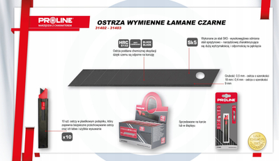 Teh zëvendësues Proline SK5 9×0.4mm, set 10 copë, i zi