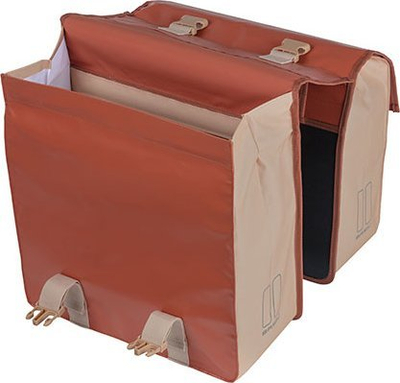 Çantë dyshe biçiklete Basil Urban Load, 46–53L, e papërshkueshme nga uji, Terra Red Rose