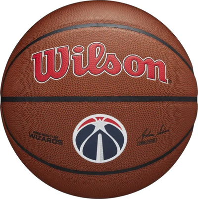 Top basketbolli Wilson Team Alliance Washington Wizards WTB3100XBWAS, lëkurë kompozite, për lojë rekreative, kafe