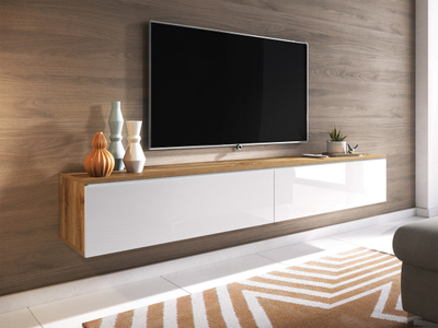 Komodë për TV Dlone 180 (180 x 30 x 33), Bardhë / Bezhë