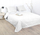 Set mbulesë krevati me 2 jastëkë, 240x260 cm, poliester, e bardhë