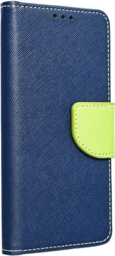 Këllëf libri Fancy për Samsung S23 FE, me kapëse, me stand, blu navy dhe lime
