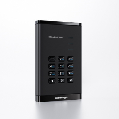 SSD i jashtëm iStorage diskAshur PRO3, 1TB, i vogël për me vete, i zi