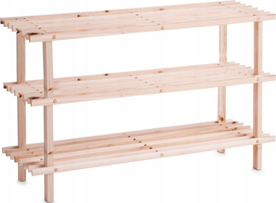 Stol për këpucë Zeller Shoe Bench, 3 rafte, dru pishe natyral