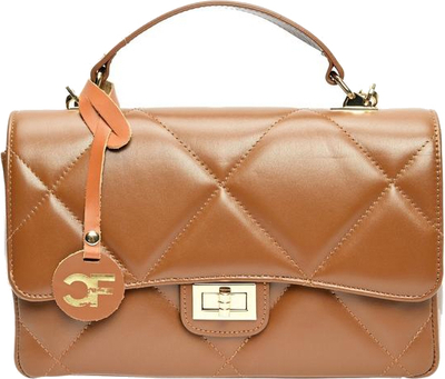 Çantë crossbody lëkure Carla Ferreri për femra, mesatare, e zezë