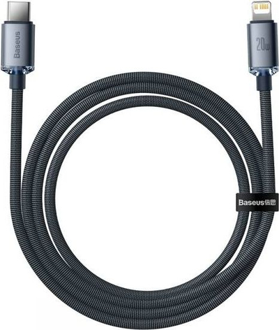 Kabllo USB Baseus USB C me Lightning, 1.2m, 2.4A, e zezë