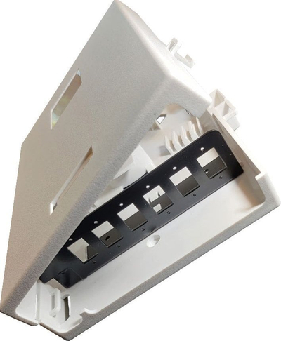 Kuti fibër optike Lanview Fiber Patch Box, për ta vënë në mur, me konektorë LC, plastike, e bardhë