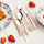 Set pirunë dhe luga për fëmijë Leonardo Bambini, 4 pjesë, inox, argjendi