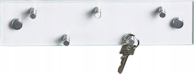 Mbajtëse çelësash Zeller Key Board 13884, xham dhe çelik inox, 30 cm, argjend