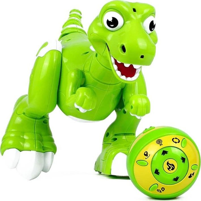Lodër dinosaur interaktiv Jiabaile Jungle Overlord, me telekomandë, me avull dhe dritë, i gjelbër