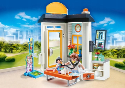 Set lodrash Playmobil City Life 70818 Pediatri, starter pack, për kalamaj 4-10 vjeç, shumëngjyrësh