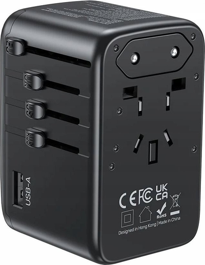 Adapter universal udhëtimi Unitek GaN, 100W, 4x USB C 1x USB, i bardhë, set 2 copë
