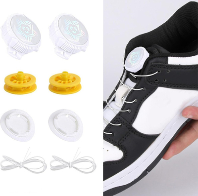 Автоматски врвки за обувки APT Steel Shoelaces, еластични, 120cm, бели