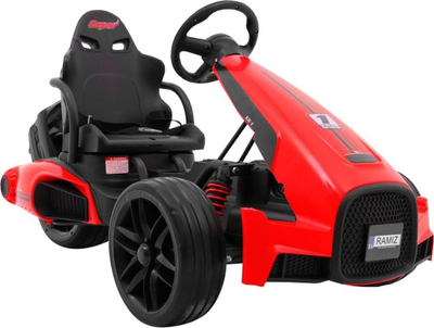 Go-kart elektrik Ramiz XR-1, për fëmijë, timon i rregullueshëm, i kuq
