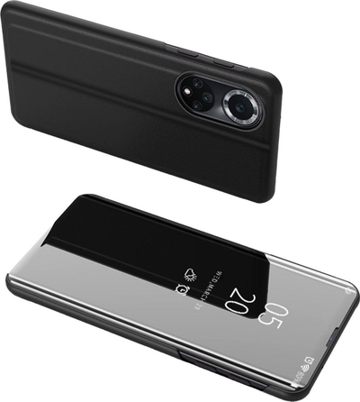 Futrollë flip Hurtel Clear View Case për Huawei nova 9, e zezë