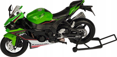 Model motori i vogël Welly Kawasaki Ninja ZX-10R 2020, shkalla 1:12, die-cast, jeshile me të zezë