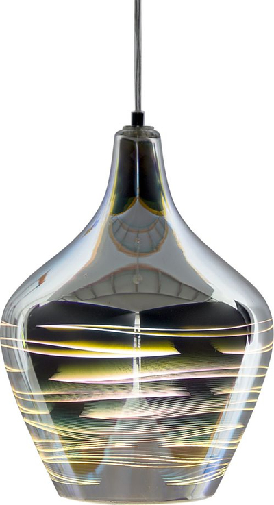 Lampë varëse Beliani Sangone, xham, shkon me LED, argjend