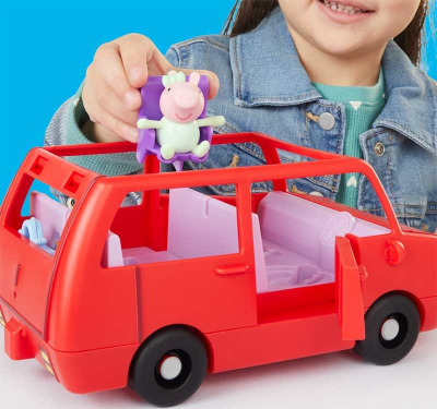 Set lodër Peppa Pig Big Family Car, i kuq