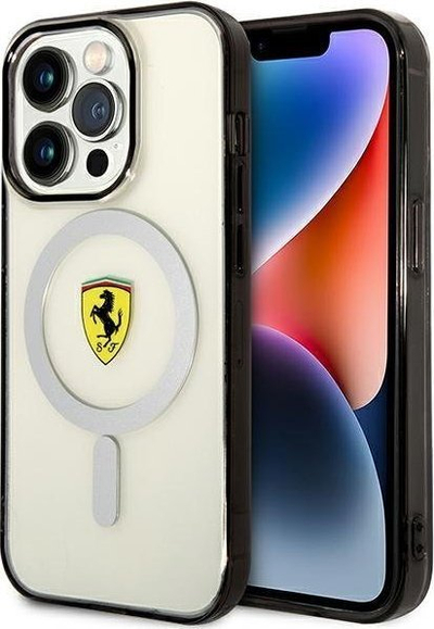 Mbrojtëse telefoni Ferrari Outline MagSafe për iPhone 14 Pro Max, transparente