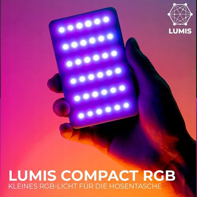 Dritë fotografike Rollei Lumis Compact RGB, panel LED, dritë e rregullueshme në ngjyrë dhe temperaturë, e zezë