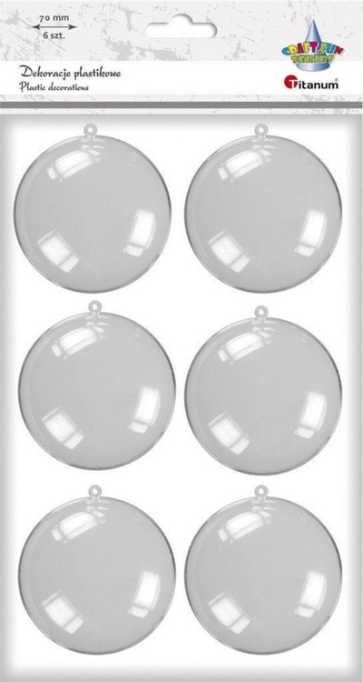 Medalione plastike Titanium, 6 copë, të bardhë