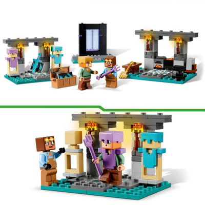 Set LEGO Minecraft The Armory 21252, 203 pjesë, për fëmijë 7+
