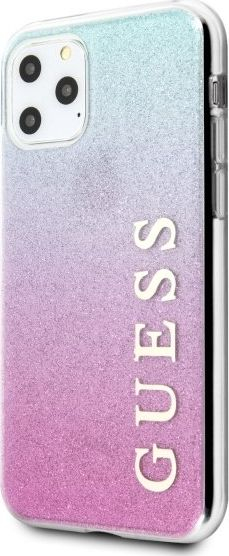 Mbeshtjellës telefoni Guess Glitter Gradient për iPhone 11 Pro Max, TPU, rozë blu