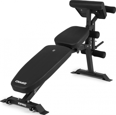 Stol fitnesi me mbajtëse Zipro Superset, 270kg, 164 x 56 x 116cm, i zi