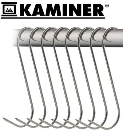 Куки за димење Kaminer 25553, сет 15 парчиња, нерѓосувачки челик, сребрени